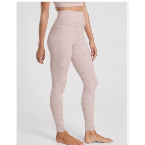 Athleta High Rise Elation Textured Tight in Frosted Floral Pink Size Medium - Picture 1 of 6